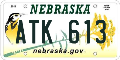NE license plate ATK613