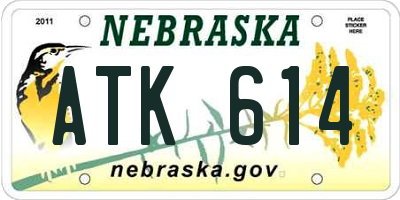 NE license plate ATK614