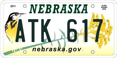 NE license plate ATK617