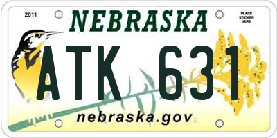 NE license plate ATK631