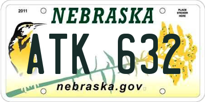 NE license plate ATK632