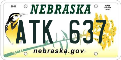 NE license plate ATK637