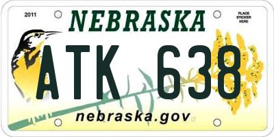 NE license plate ATK638