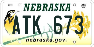 NE license plate ATK673