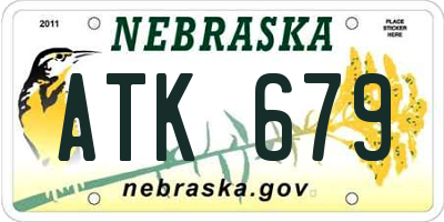 NE license plate ATK679