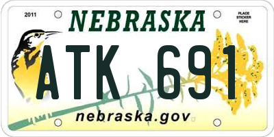 NE license plate ATK691