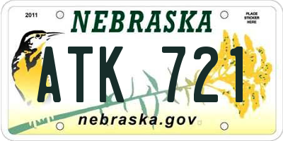NE license plate ATK721