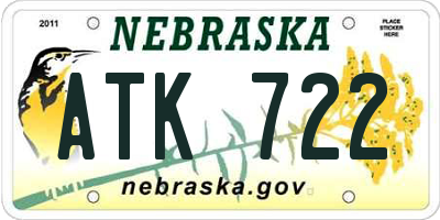 NE license plate ATK722