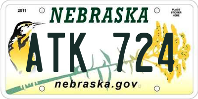 NE license plate ATK724