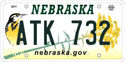 NE license plate ATK732