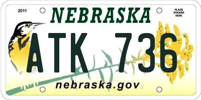 NE license plate ATK736