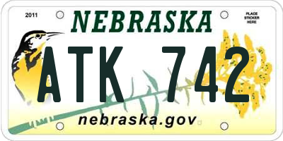NE license plate ATK742
