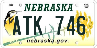 NE license plate ATK746