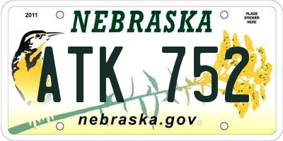 NE license plate ATK752