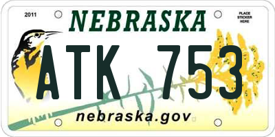 NE license plate ATK753