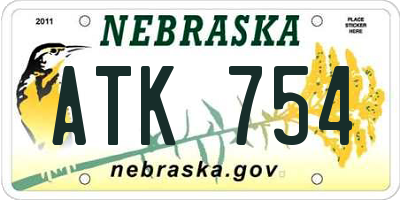 NE license plate ATK754