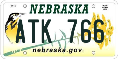 NE license plate ATK766