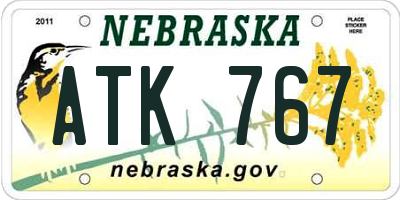 NE license plate ATK767