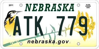 NE license plate ATK779