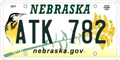 NE license plate ATK782