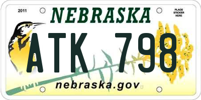 NE license plate ATK798