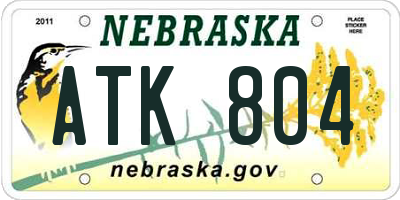 NE license plate ATK804