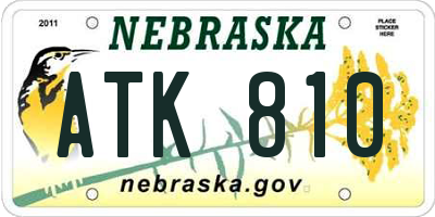 NE license plate ATK810
