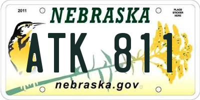 NE license plate ATK811