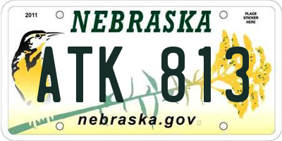 NE license plate ATK813