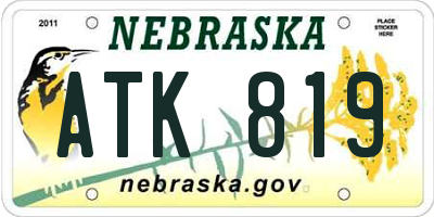 NE license plate ATK819