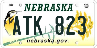 NE license plate ATK823