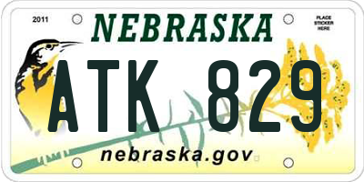NE license plate ATK829