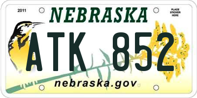 NE license plate ATK852