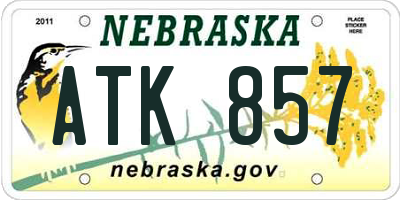 NE license plate ATK857