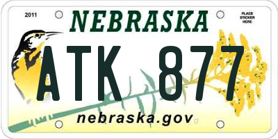 NE license plate ATK877