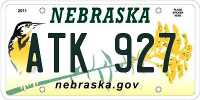 NE license plate ATK927