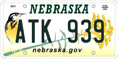 NE license plate ATK939