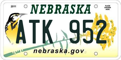 NE license plate ATK952