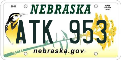 NE license plate ATK953