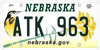 NE license plate ATK963