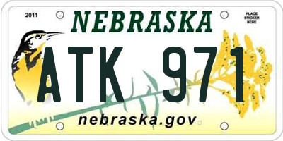 NE license plate ATK971