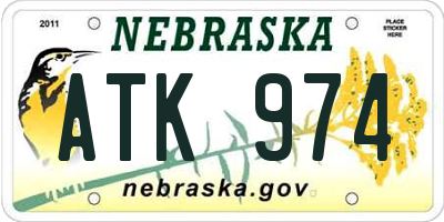 NE license plate ATK974