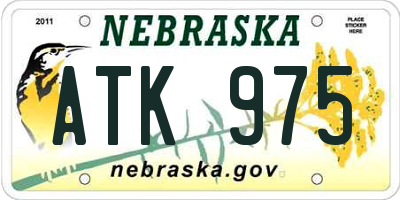 NE license plate ATK975