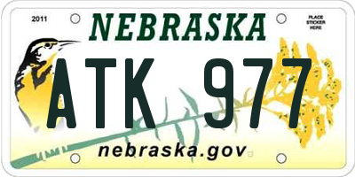 NE license plate ATK977