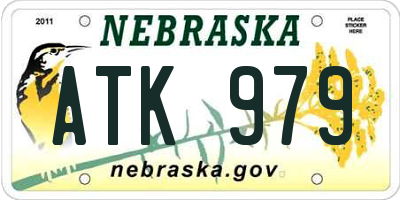NE license plate ATK979