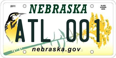 NE license plate ATL001