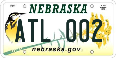 NE license plate ATL002