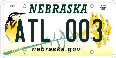 NE license plate ATL003