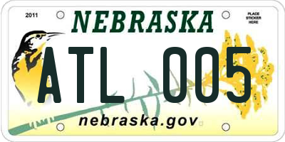 NE license plate ATL005