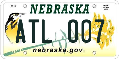 NE license plate ATL007